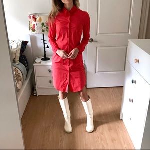 Paul Smith Orange Red Long Shirt Dress